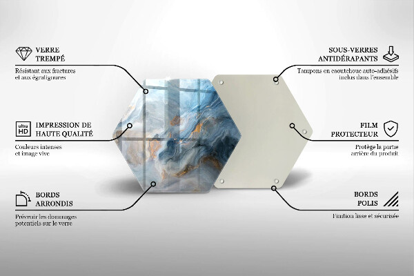 Kuchynská doska veľká zo skla Textúra mramoru