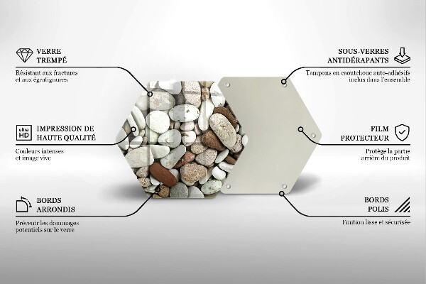Kuchynská doska veľká zo skla Malé kamienky na pozadí