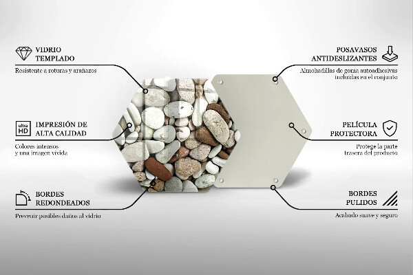Kuchynská doska veľká zo skla Malé kamienky na pozadí