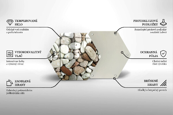 Kuchynská doska veľká zo skla Malé kamienky na pozadí