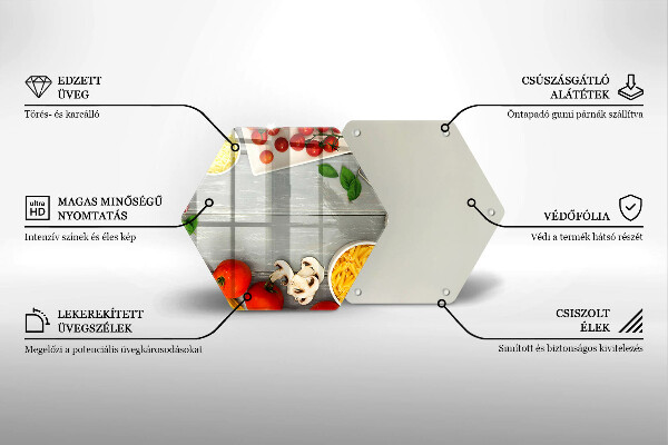 Kuchynská doska veľká zo skla Kuchynské jedlo