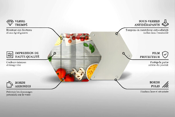 Kuchynská doska veľká zo skla Kuchynské jedlo