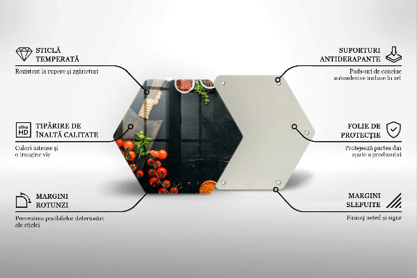 Kuchynská doska veľká zo skla Cherry paradajky