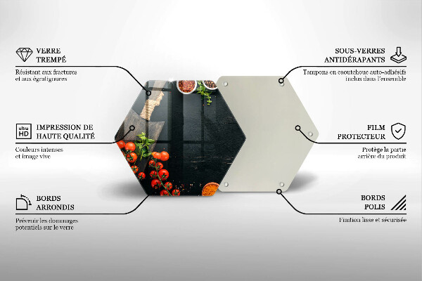 Kuchynská doska veľká zo skla Cherry paradajky