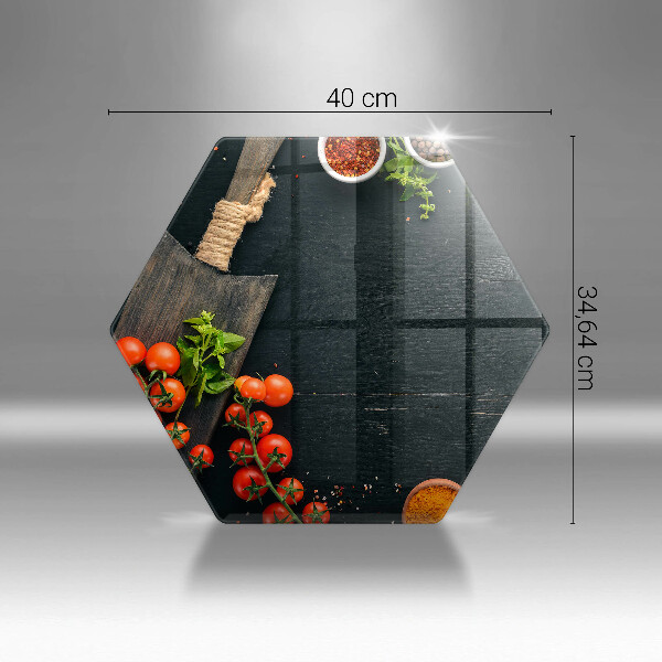 Kuchynská doska veľká zo skla Cherry paradajky