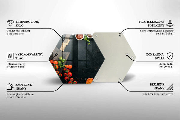 Kuchynská doska veľká zo skla Cherry paradajky