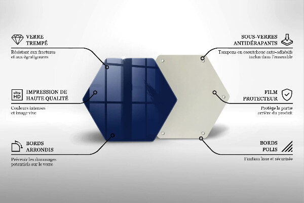 Kuchynská doska veľká zo skla Modrá farba