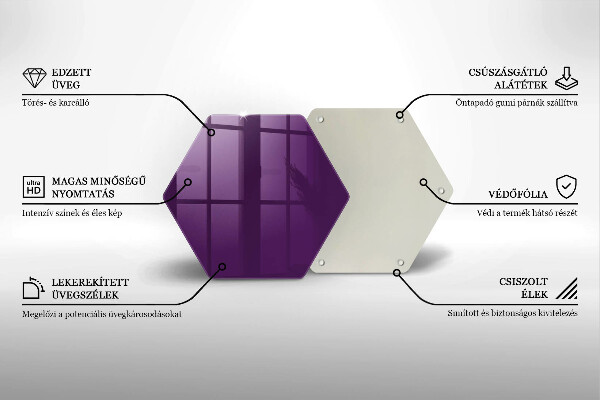 Kuchynská doska veľká zo skla Fialová farba