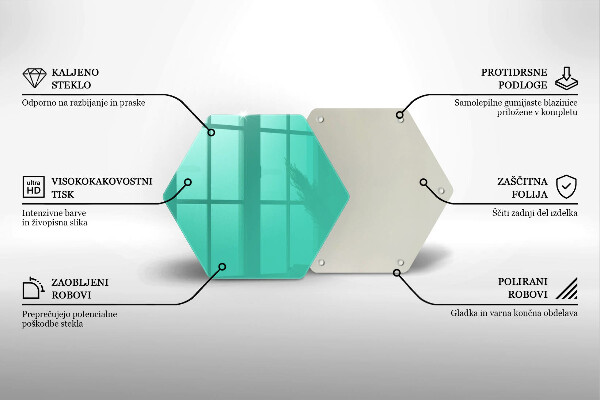 Kuchynská doska veľká zo skla Zelená farba