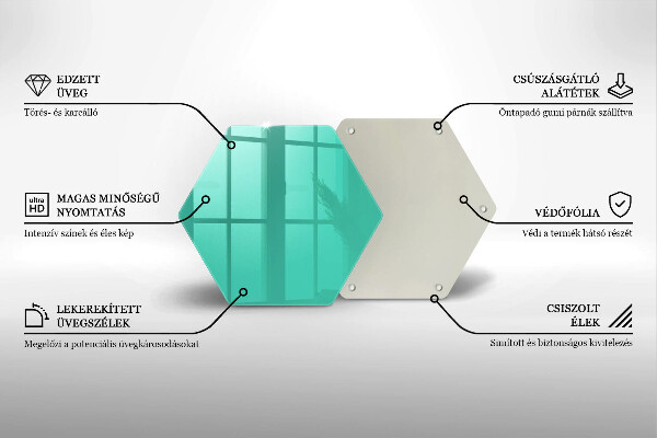 Kuchynská doska veľká zo skla Zelená farba