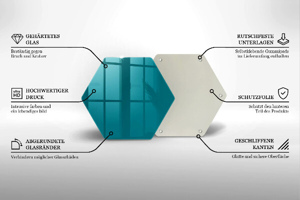 Kuchynská doska veľká zo skla tyrkysová
