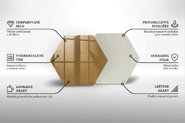 Kuchynská doska veľká zo skla Farba béžová