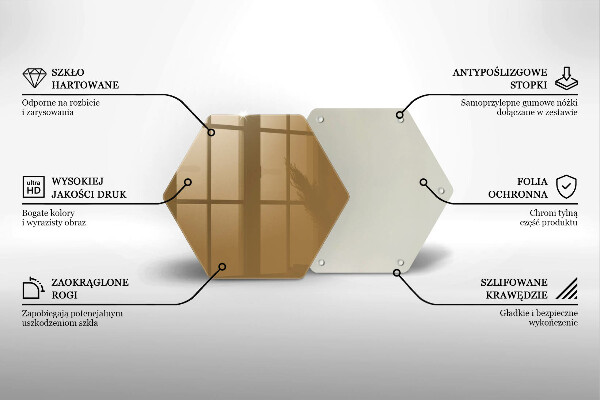 Kuchynská doska veľká zo skla Farba béžová