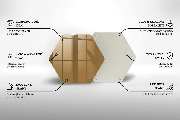 Kuchynská doska veľká zo skla Farba béžová