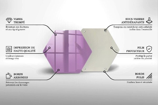 Kuchynská doska veľká zo skla Fialová farba
