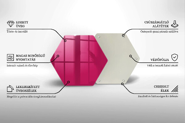 Kuchynská doska veľká zo skla Ružová farba