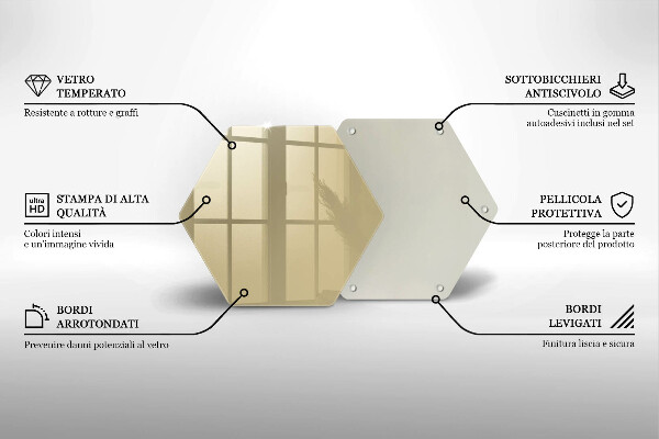 Kuchynská doska veľká zo skla Farba béžová