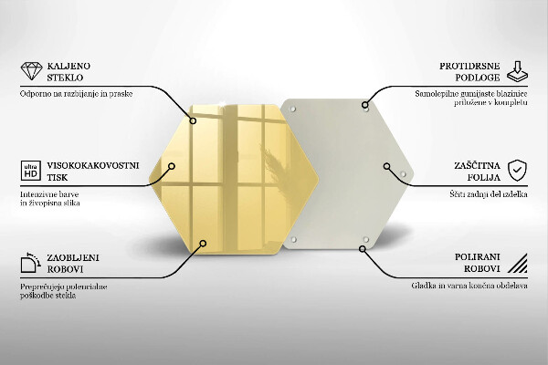 Kuchynská doska veľká zo skla žltá
