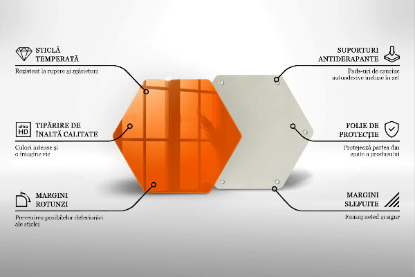 Kuchynská doska veľká zo skla oranžová farba