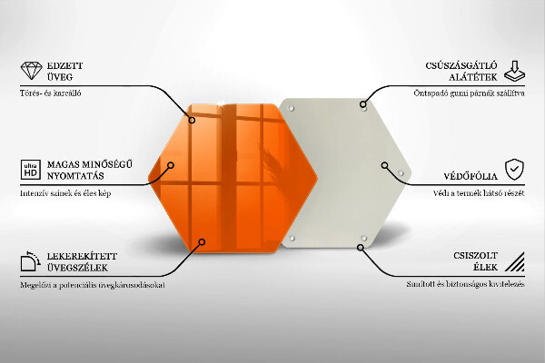 Kuchynská doska veľká zo skla oranžová farba