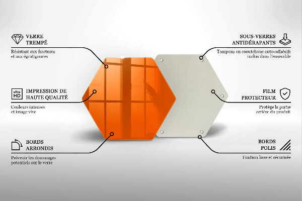 Kuchynská doska veľká zo skla oranžová farba