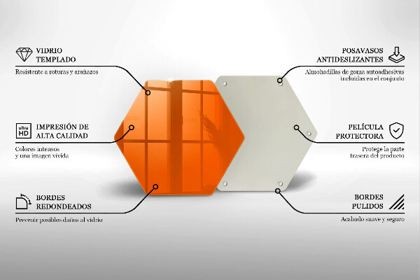Kuchynská doska veľká zo skla oranžová farba