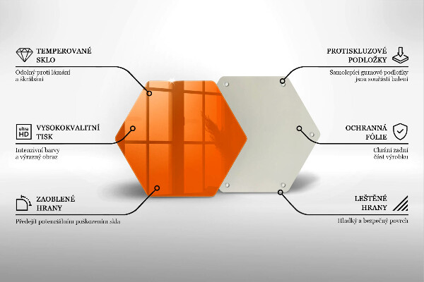 Kuchynská doska veľká zo skla oranžová farba