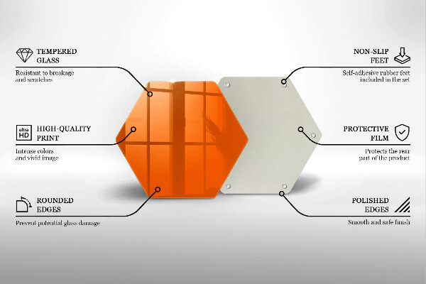 Kuchynská doska veľká zo skla oranžová farba