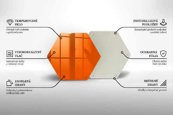 Kuchynská doska veľká zo skla oranžová farba