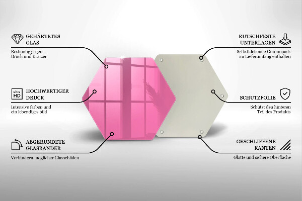 Kuchynská doska veľká zo skla Ružová farba