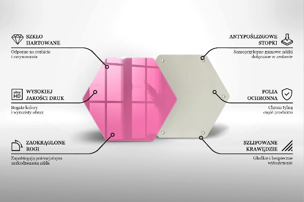 Kuchynská doska veľká zo skla Ružová farba