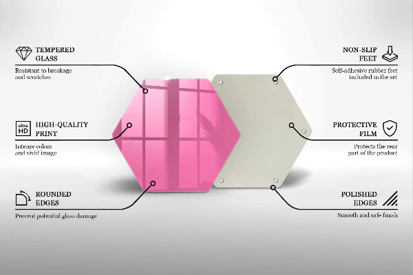 Kuchynská doska veľká zo skla Ružová farba