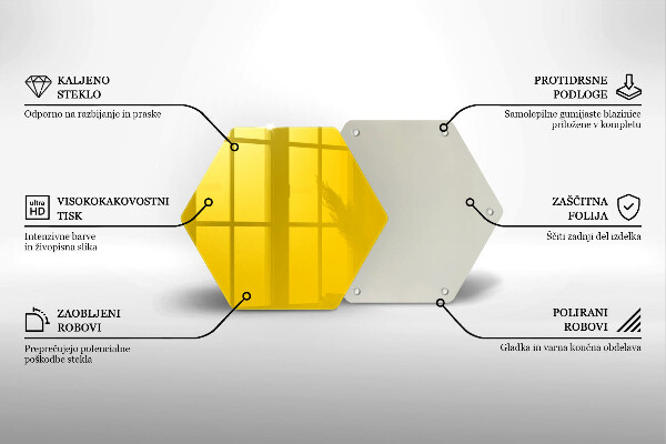 Kuchynská doska veľká zo skla žltá