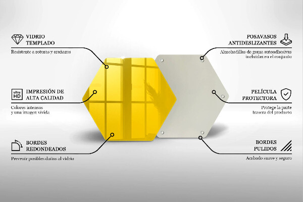 Kuchynská doska veľká zo skla žltá