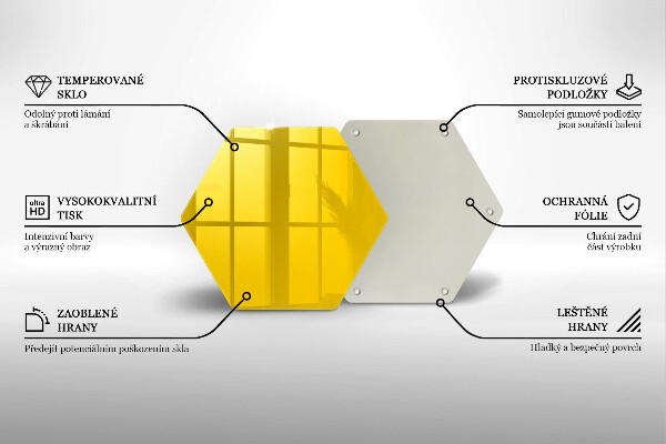 Kuchynská doska veľká zo skla žltá