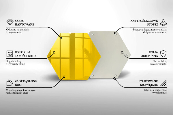 Kuchynská doska veľká zo skla žltá