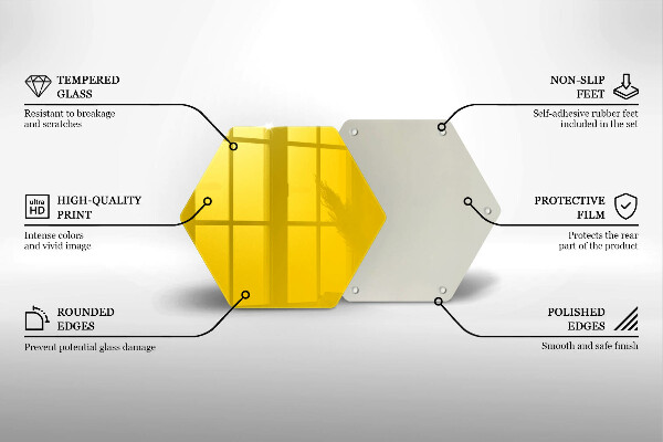 Kuchynská doska veľká zo skla žltá