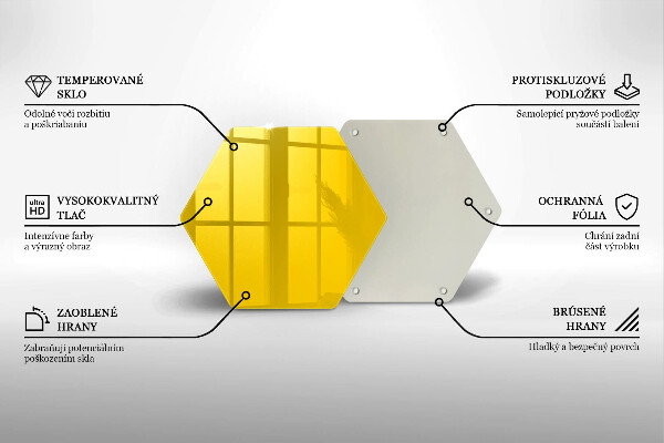 Kuchynská doska veľká zo skla žltá
