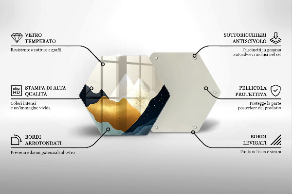 Kuchynská doska zo skla Abstraktné hory