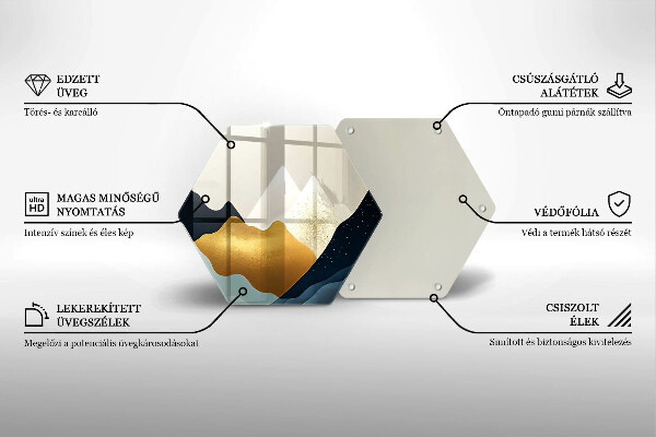 Kuchynská doska zo skla Abstraktné hory