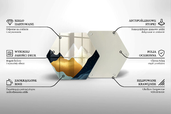 Kuchynská doska zo skla Abstraktné hory