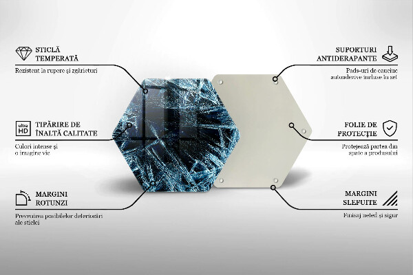 Kuchynská doska zo skla Štruktúra ostrého ľadu