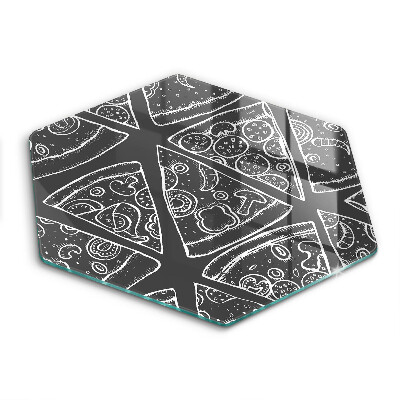 Kuchynská doska veľká zo skla Pizza ilustrácie