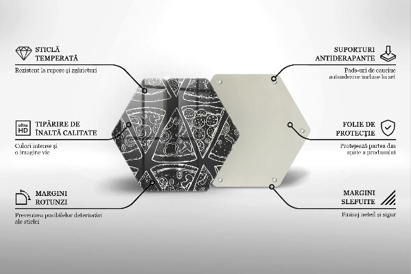 Kuchynská doska veľká zo skla Pizza ilustrácie