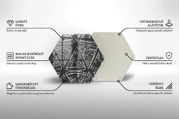 Kuchynská doska veľká zo skla Pizza ilustrácie