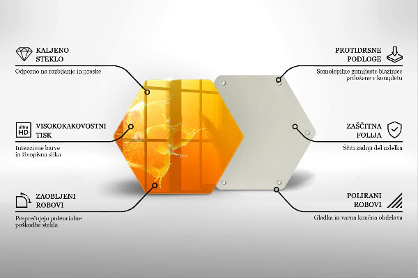 Kuchynská doska veľká zo skla Šťavnaté oranžové ovocie