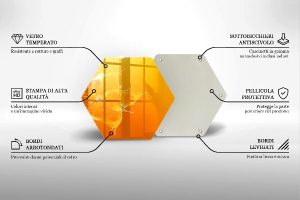 Kuchynská doska veľká zo skla Šťavnaté oranžové ovocie