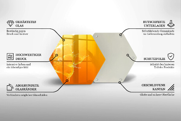 Kuchynská doska veľká zo skla Šťavnaté oranžové ovocie