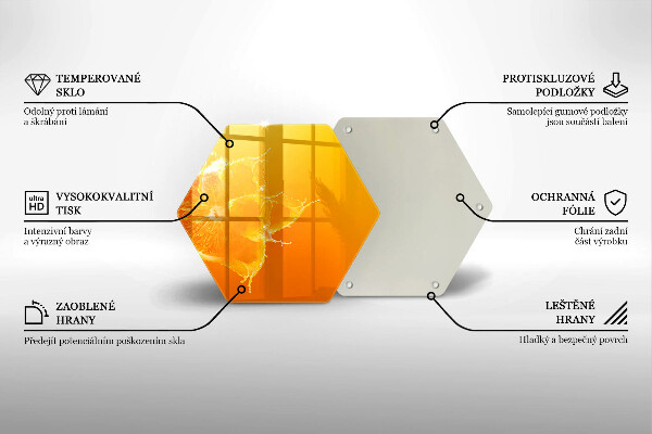 Kuchynská doska veľká zo skla Šťavnaté oranžové ovocie