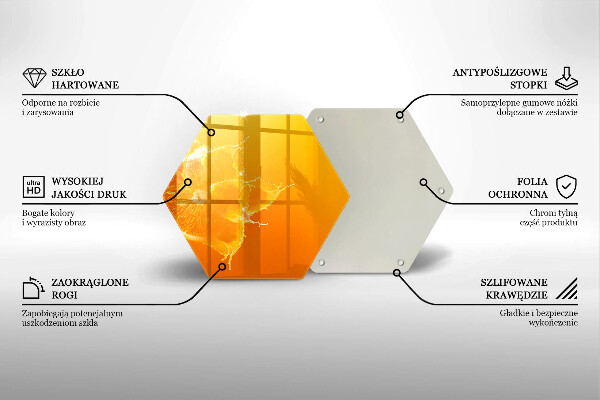 Kuchynská doska veľká zo skla Šťavnaté oranžové ovocie
